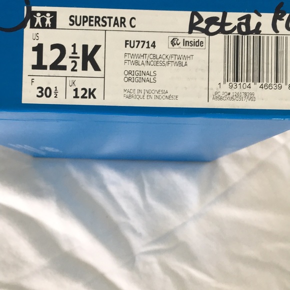 Adidas superstar C children’s size 12 1/2 K - Picture 6 of 6